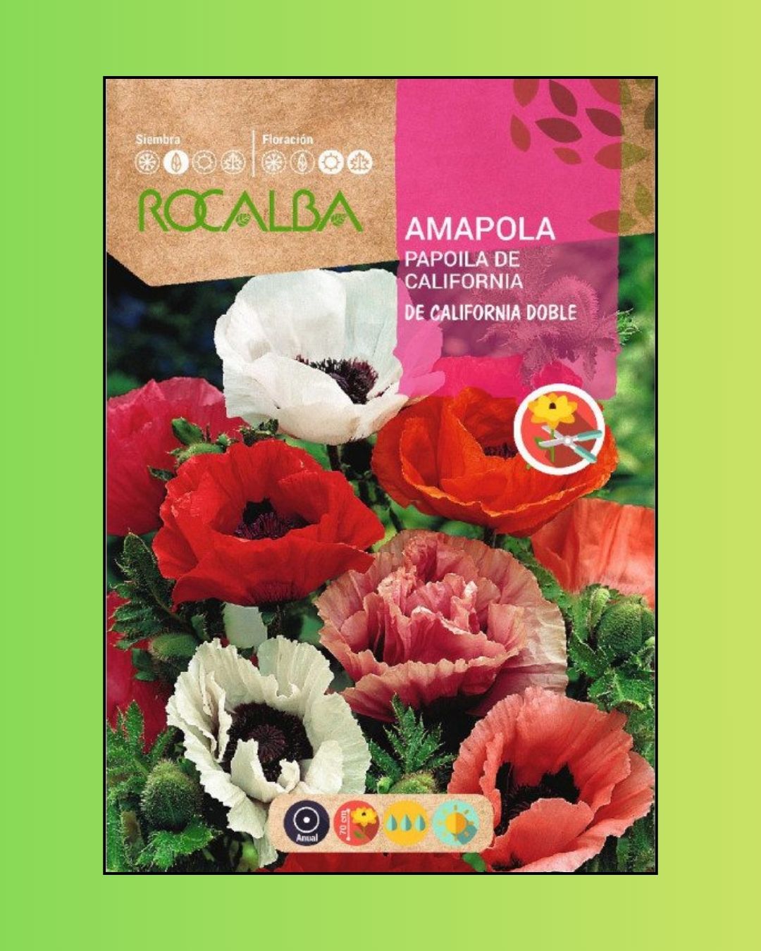 Semillas de Amapola 'California Doble' Rocalba