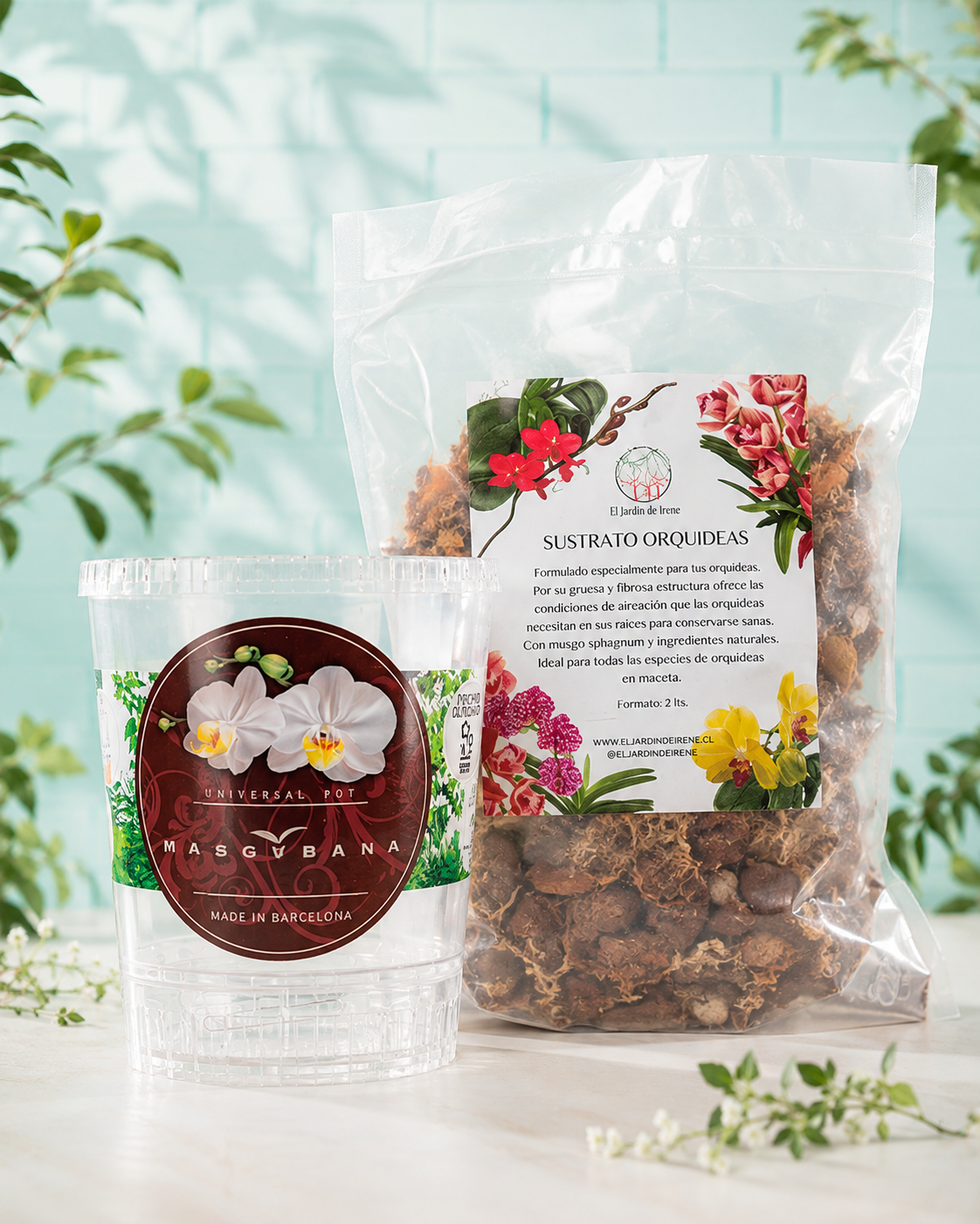 PROMO Maceta Masgabana Rosca + Sustrato Orquídea