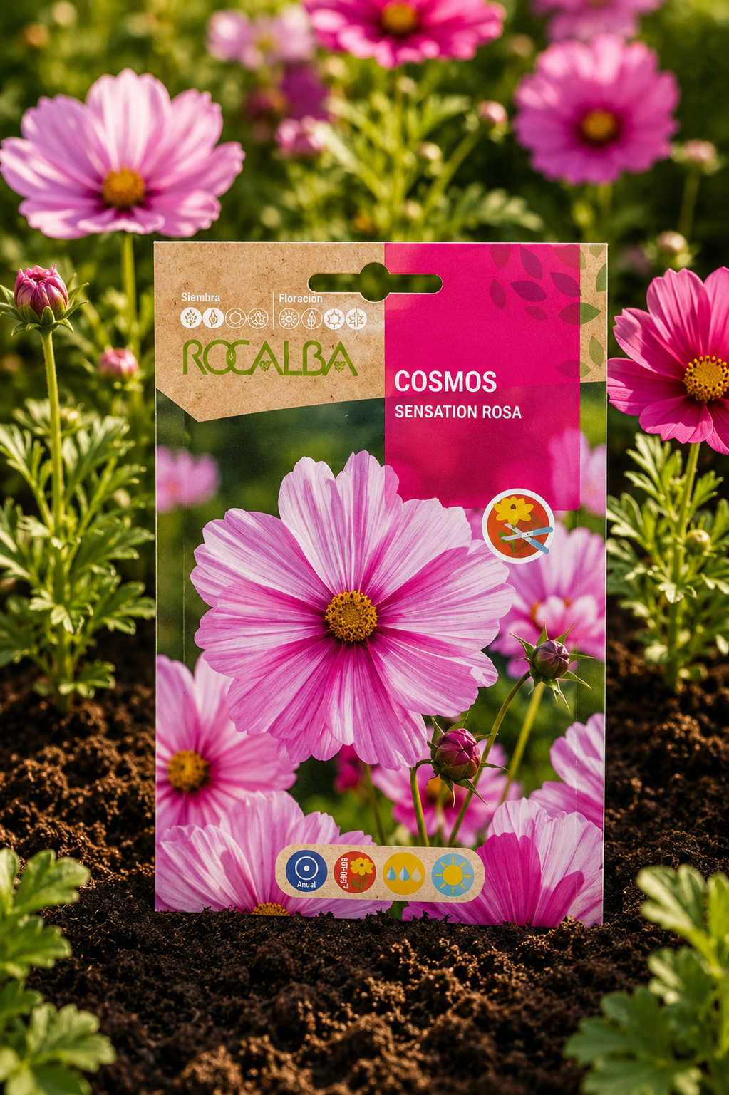 Semillas de Cosmos 'Sensation Rosa' Rocalba
