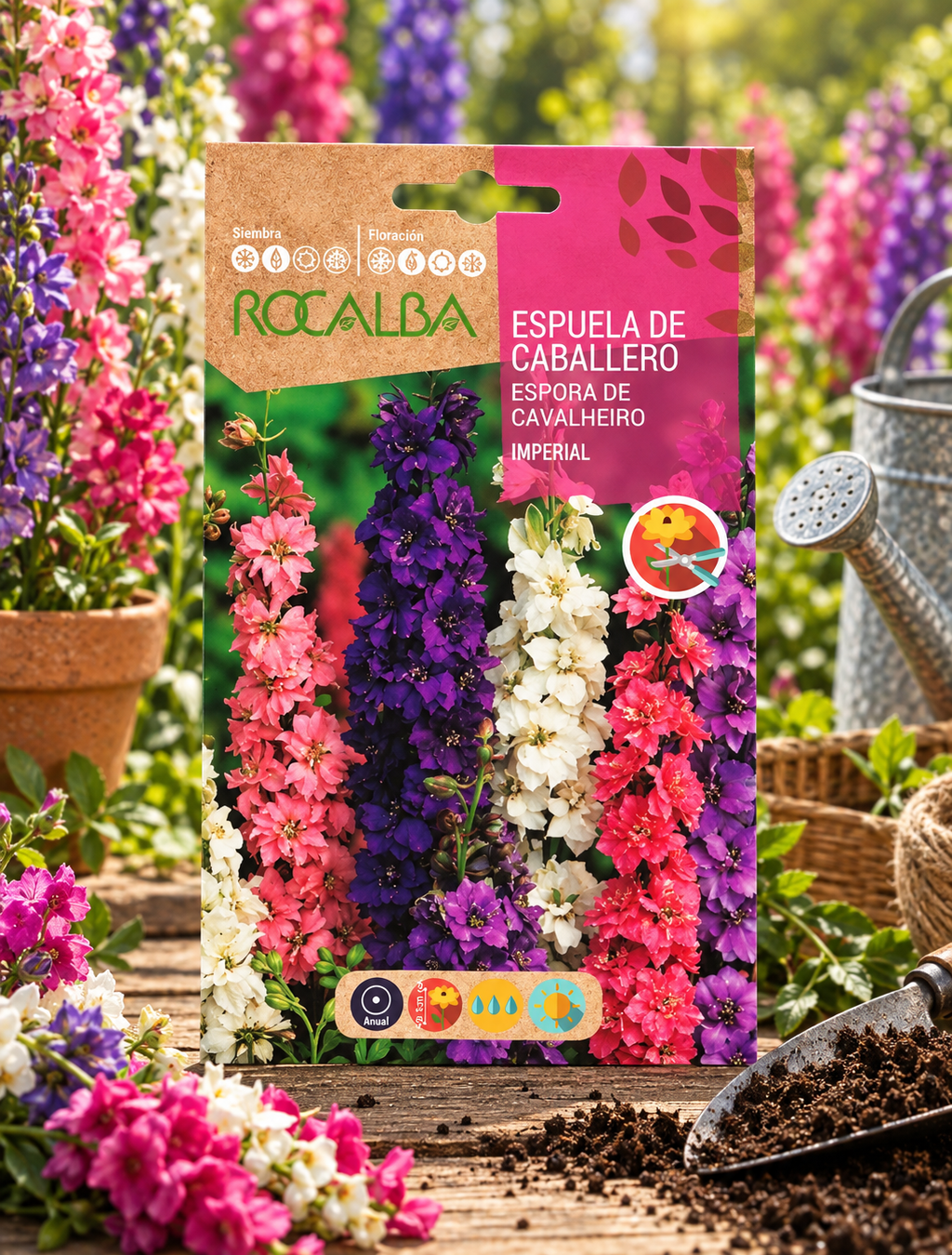 Semillas de Delphinium 'Imperial' Mix Colores (Espuela de Caballero o Pajarito) Rocalba