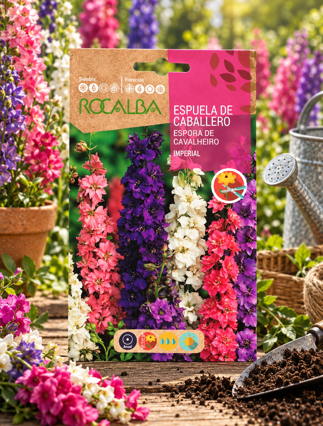 Semillas de Delphinium 'Imperial' Mix Colores (Espuela de Caballero o Pajarito) Rocalba
