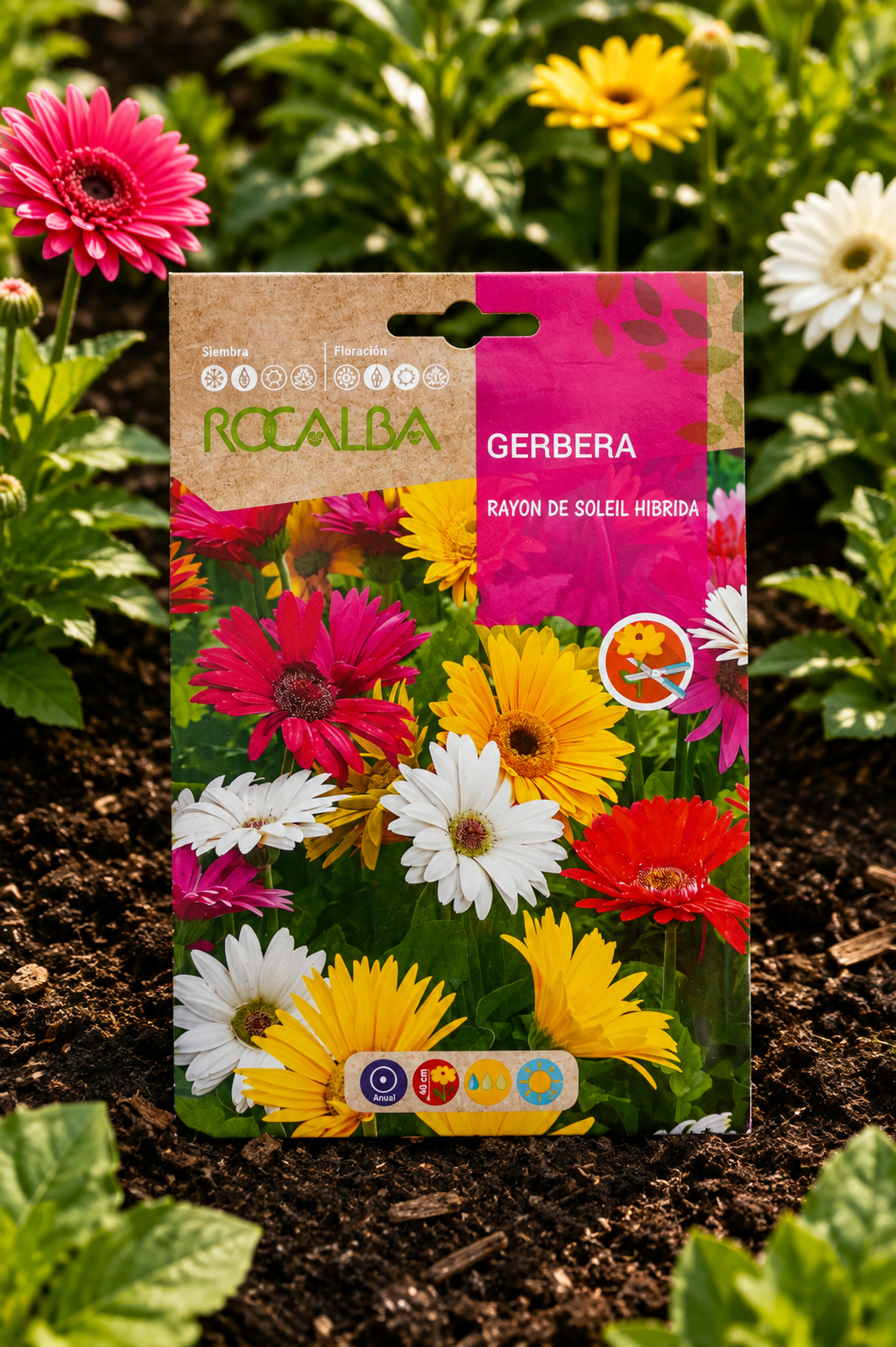 Semillas de Gerbera 'Rayon de Soleil' Rocalba