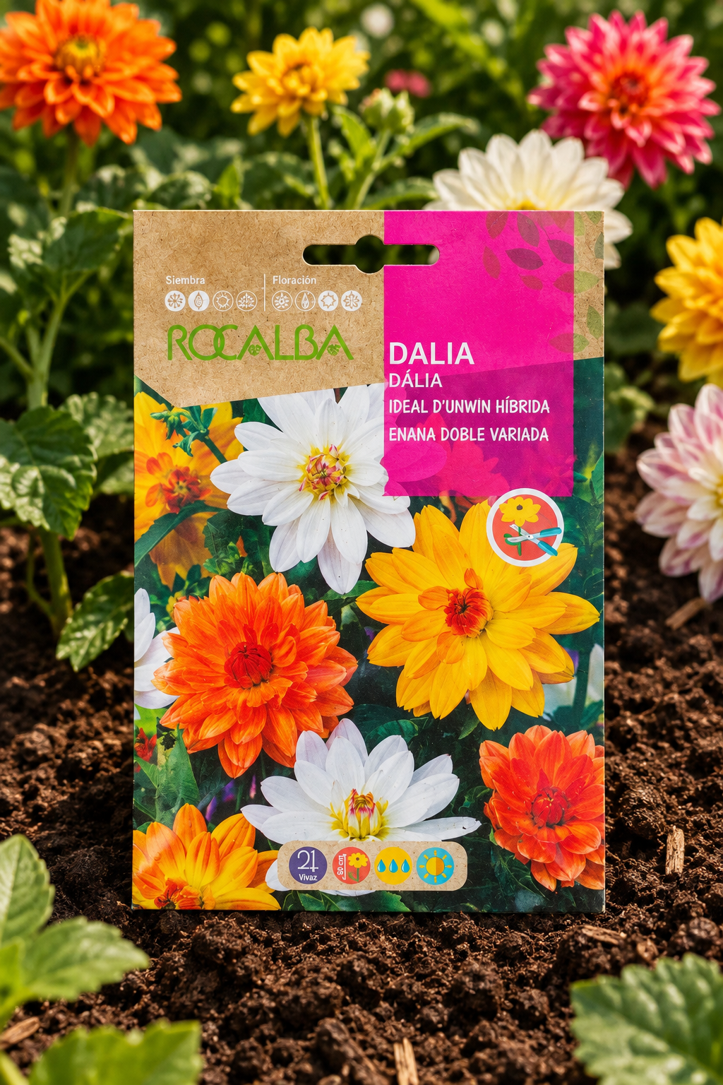 Semillas de Dalia "Enana Doble" Rocalca
