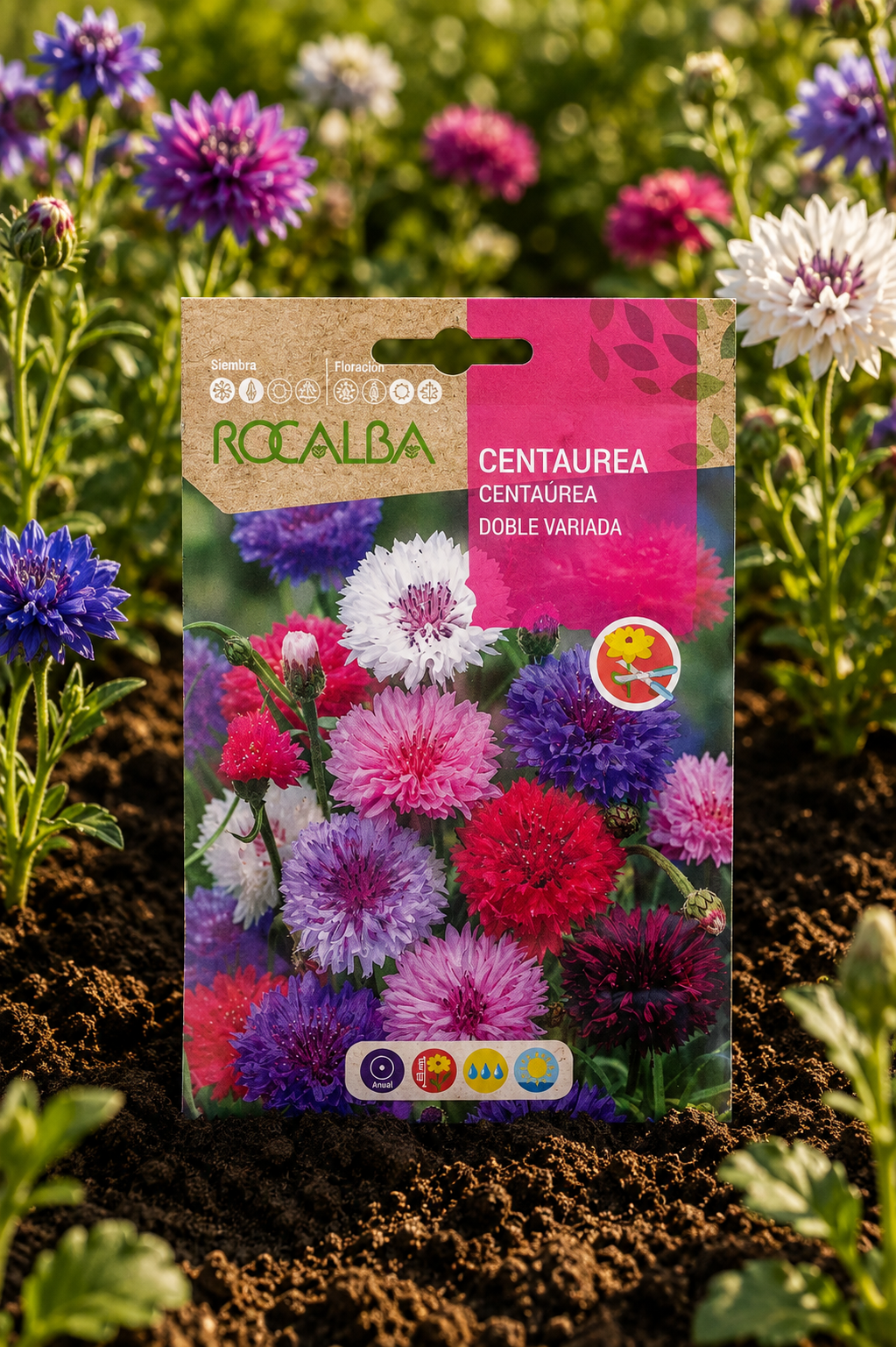 Semillas de Centaurea 'Doble Colores Variados' Rocalba
