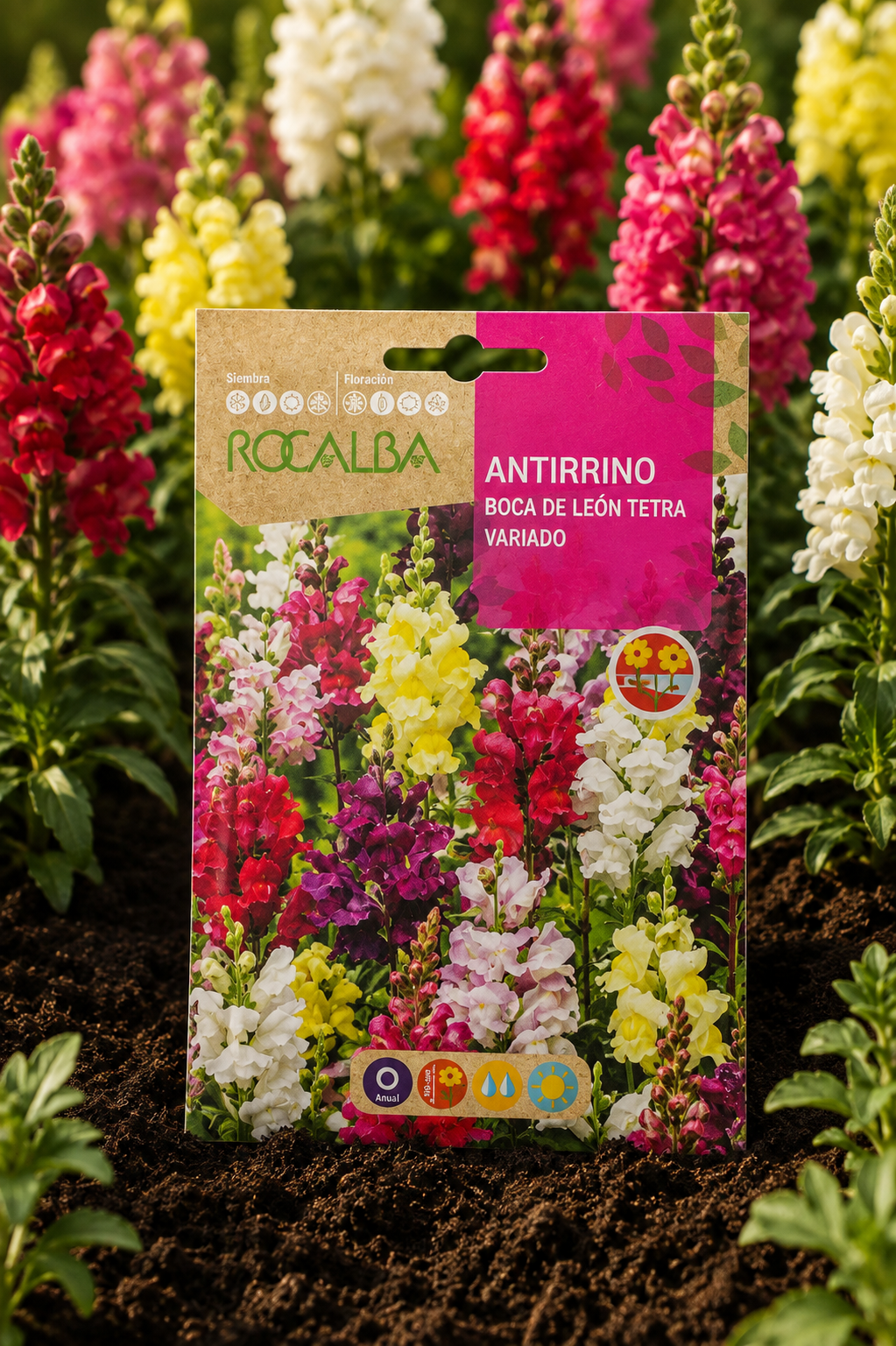Semillas de Antirrhinum 'Boca de León Tetra' (Perritos Altos) Rocalba