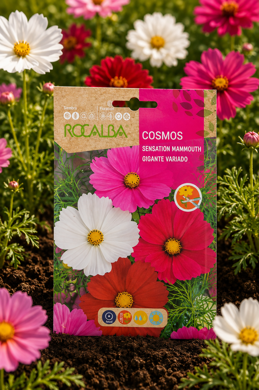 Semillas de Cosmos 'Sensation Mammouth' Rocalba