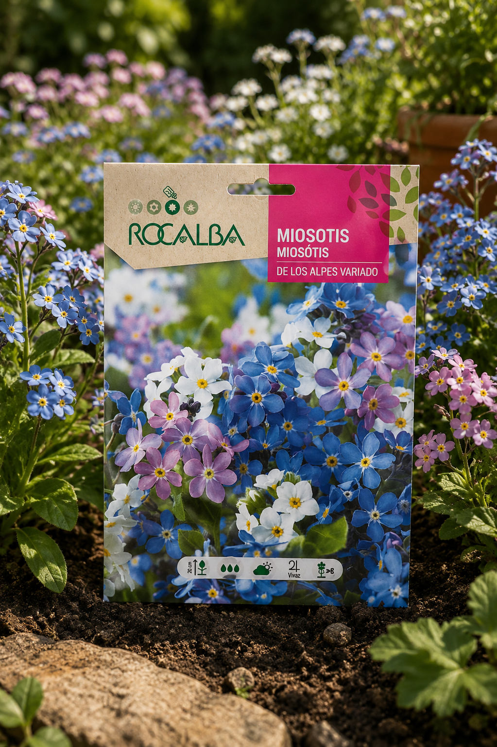 Semillas de Myosotis "No me olvides" Mix colores - Rocalba